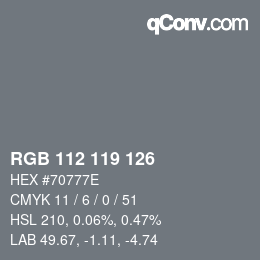 カラーコード: RGB 112 119 126 | qconv.com