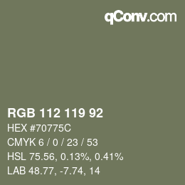 カラーコード: RGB 112 119 92 | qconv.com