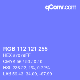 Color code: RGB 112 121 255 | qconv.com