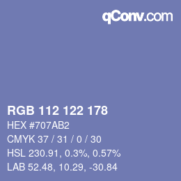 カラーコード: RGB 112 122 178 | qconv.com