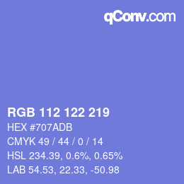 Color code: RGB 112 122 219 | qconv.com