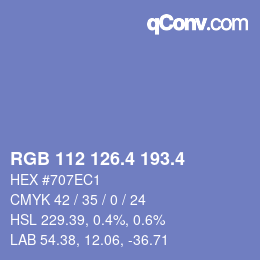 カラーコード: RGB 112 126.4 193.4 | qconv.com