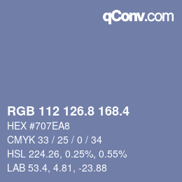カラーコード: RGB 112 126.8 168.4 | qconv.com