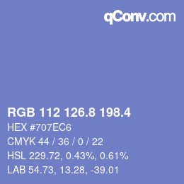 カラーコード: RGB 112 126.8 198.4 | qconv.com