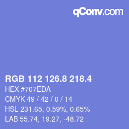 カラーコード: RGB 112 126.8 218.4 | qconv.com