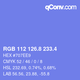カラーコード: RGB 112 126.8 233.4 | qconv.com