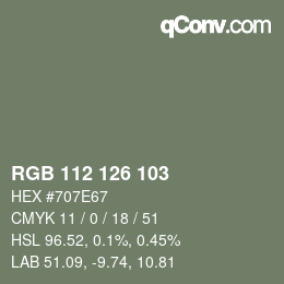 カラーコード: RGB 112 126 103 | qconv.com