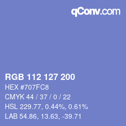 颜色代码: RGB 112 127 200 | qconv.com