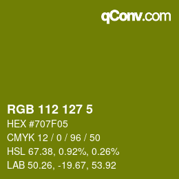 Color code: RGB 112 127 5 | qconv.com