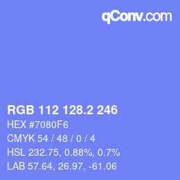 Color code: RGB 112 128.2 246 | qconv.com