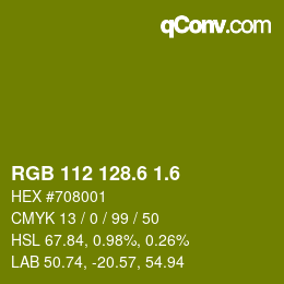 カラーコード: RGB 112 128.6 1.6 | qconv.com