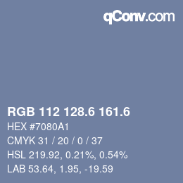 カラーコード: RGB 112 128.6 161.6 | qconv.com
