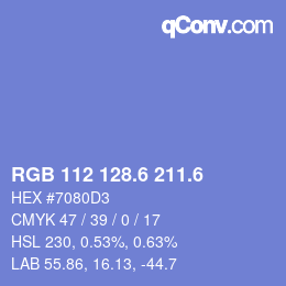 カラーコード: RGB 112 128.6 211.6 | qconv.com