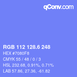 カラーコード: RGB 112 128.6 248 | qconv.com