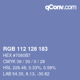 Color code: RGB 112 128 183 | qconv.com