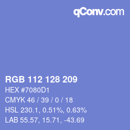Color code: RGB 112 128 209 | qconv.com