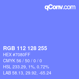 カラーコード: RGB 112 128 255 | qconv.com