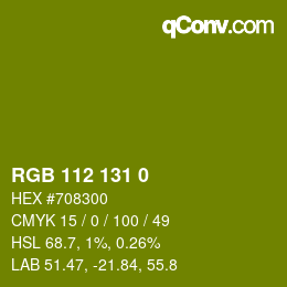 カラーコード: RGB 112 131 0 | qconv.com