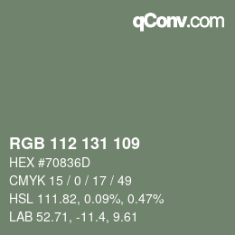 Farbcode: RGB 112 131 109 | qconv.com