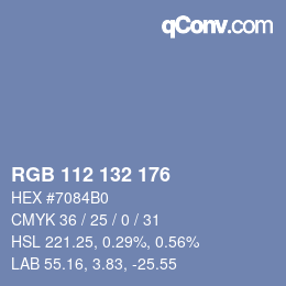 カラーコード: RGB 112 132 176 | qconv.com