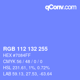 Color code: RGB 112 132 255 | qconv.com