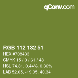 Farbcode: RGB 112 132 51 | qconv.com