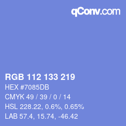 Color code: RGB 112 133 219 | qconv.com