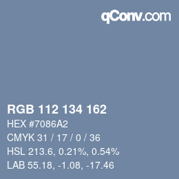 カラーコード: RGB 112 134 162 | qconv.com