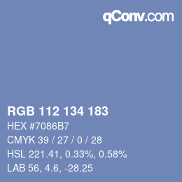 Color code: RGB 112 134 183 | qconv.com