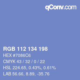 Color code: RGB 112 134 198 | qconv.com