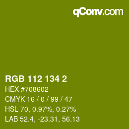 Color code: RGB 112 134 2 | qconv.com