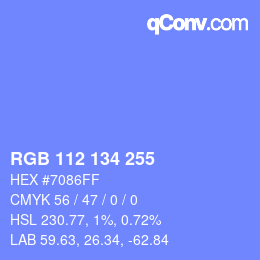 Color code: RGB 112 134 255 | qconv.com