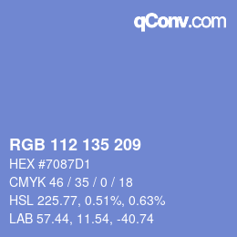 カラーコード: RGB 112 135 209 | qconv.com