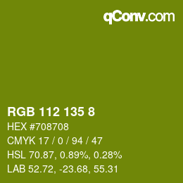 颜色代码: RGB 112 135 8 | qconv.com