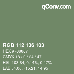 Farbcode: RGB 112 136 103 | qconv.com