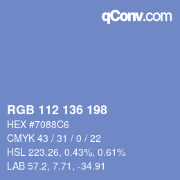 Color code: RGB 112 136 198 | qconv.com