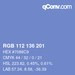 Color code: RGB 112 136 201 | qconv.com
