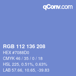 Color code: RGB 112 136 208 | qconv.com