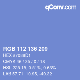 Color code: RGB 112 136 209 | qconv.com