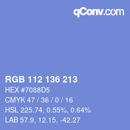 カラーコード: RGB 112 136 213 | qconv.com