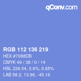 Color code: RGB 112 136 219 | qconv.com