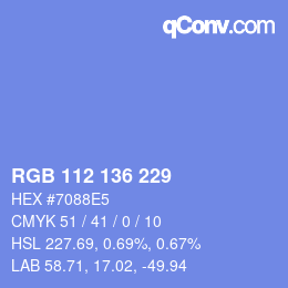 Color code: RGB 112 136 229 | qconv.com