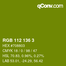 Color code: RGB 112 136 3 | qconv.com