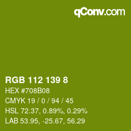 カラーコード: RGB 112 139 8 | qconv.com