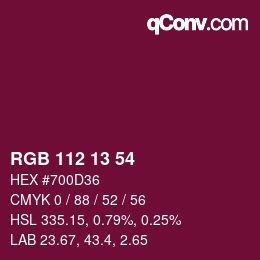 Color code: RGB 112 13 54 | qconv.com