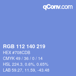 カラーコード: RGB 112 140 219 | qconv.com