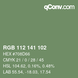 颜色代码: RGB 112 141 102 | qconv.com