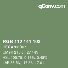 カラーコード: RGB 112 141 103 | qconv.com