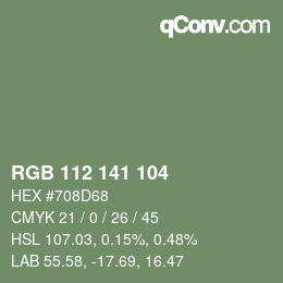Farbcode: RGB 112 141 104 | qconv.com