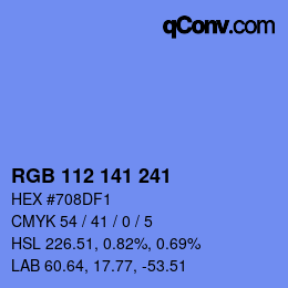 Color code: RGB 112 141 241 | qconv.com
